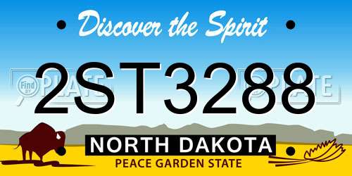 2ST3288 North Dakota License Plate
