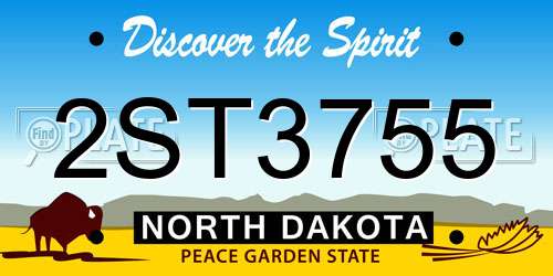 2ST3755 North Dakota License Plate