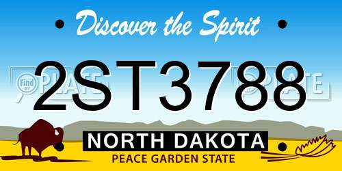 2ST3788 North Dakota License Plate