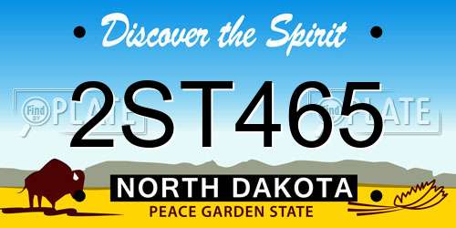 2ST465 North Dakota License Plate