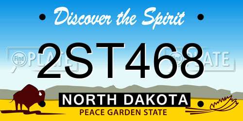 2ST468 North Dakota License Plate