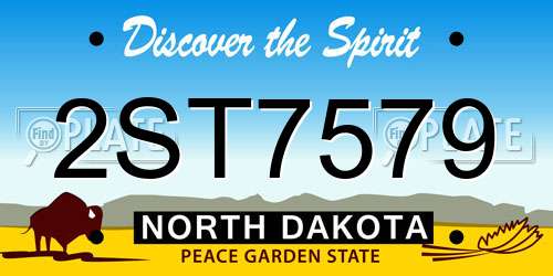 2ST7579 North Dakota License Plate