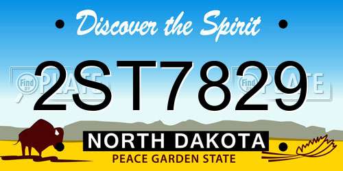2ST7829 North Dakota License Plate