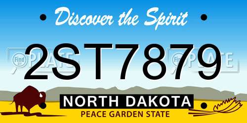 2ST7879 North Dakota License Plate