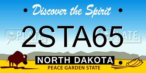 2STA65 North Dakota License Plate