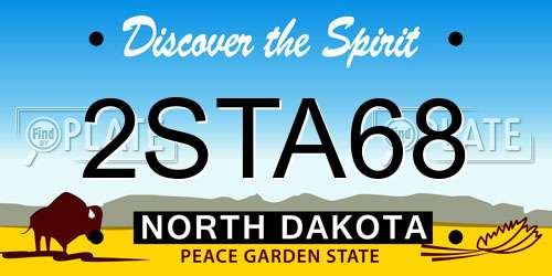 2STA68 North Dakota License Plate