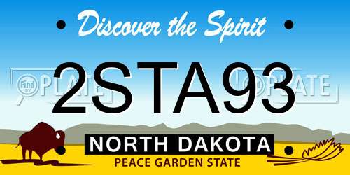 2STA93 North Dakota License Plate