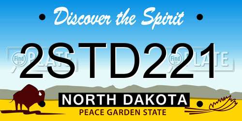 2STD221 North Dakota License Plate