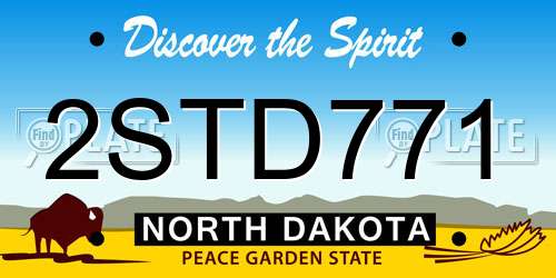 2STD771 North Dakota License Plate