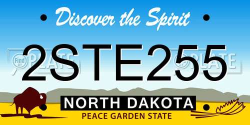 2STE255 North Dakota License Plate