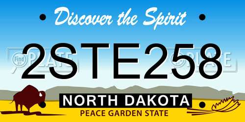 2STE258 North Dakota License Plate