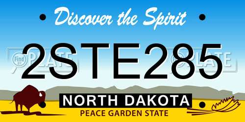 2STE285 North Dakota License Plate