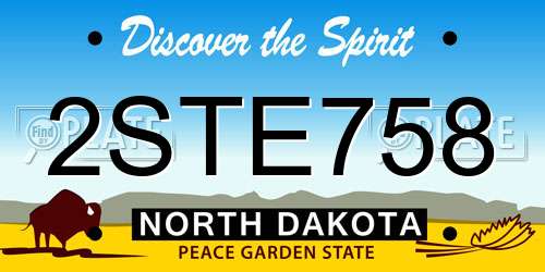 2STE758 North Dakota License Plate