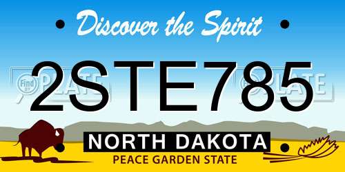 2STE785 North Dakota License Plate