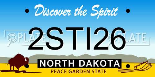 2STI26 North Dakota License Plate