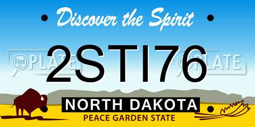 2STI76 North Dakota License Plate