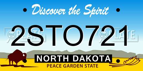 2STO721 North Dakota License Plate