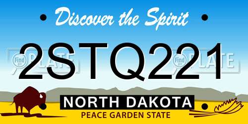 2STQ221 North Dakota License Plate