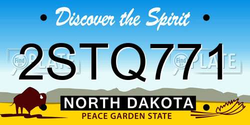2STQ771 North Dakota License Plate