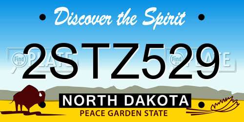 2STZ529 North Dakota License Plate