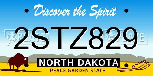 2STZ829 North Dakota License Plate