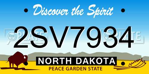 2SV7934 North Dakota License Plate