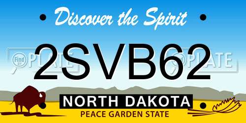 2SVB62 North Dakota License Plate