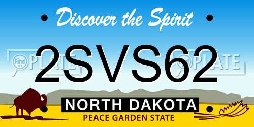 2SVS62 North Dakota License Plate