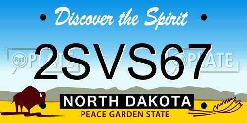 2SVS67 North Dakota License Plate