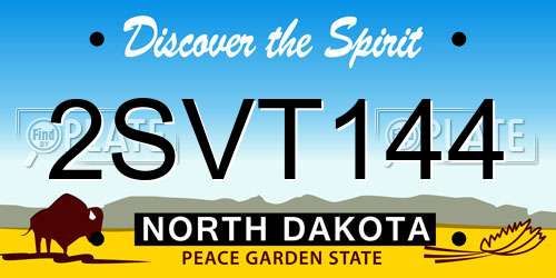 2SVT144 North Dakota License Plate