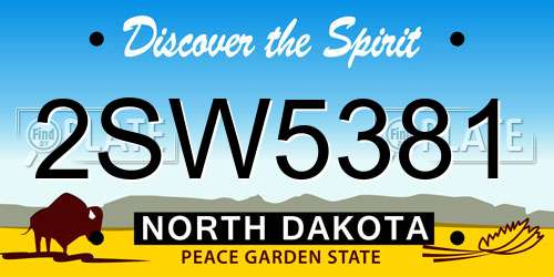 2SW5381 North Dakota License Plate