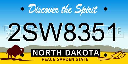 2SW8351 North Dakota License Plate