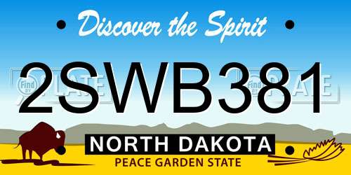 2SWB381 North Dakota License Plate