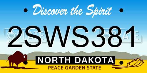 2SWS381 North Dakota License Plate