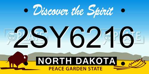 2SY6216 North Dakota License Plate