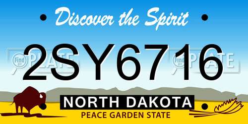2SY6716 North Dakota License Plate