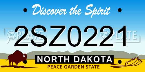 2SZ0221 North Dakota License Plate