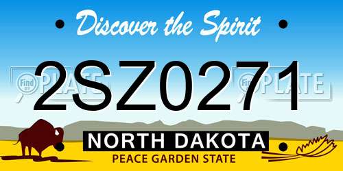 2SZ0271 North Dakota License Plate