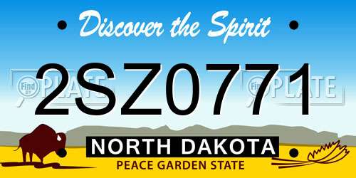 2SZ0771 North Dakota License Plate