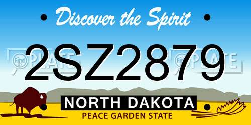 2SZ2879 North Dakota License Plate