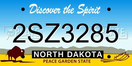 2SZ3285 North Dakota License Plate