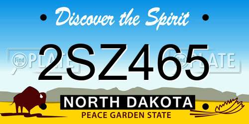 2SZ465 North Dakota License Plate