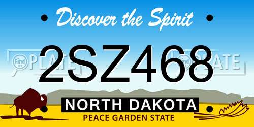 2SZ468 North Dakota License Plate