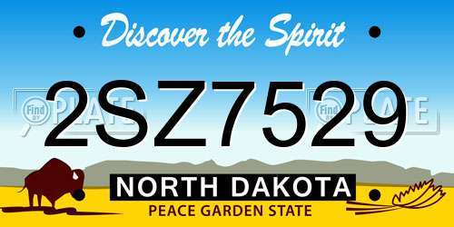 2SZ7529 North Dakota License Plate
