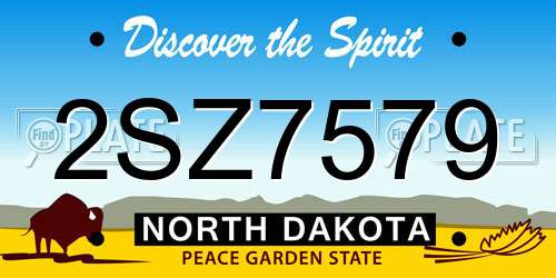 2SZ7579 North Dakota License Plate