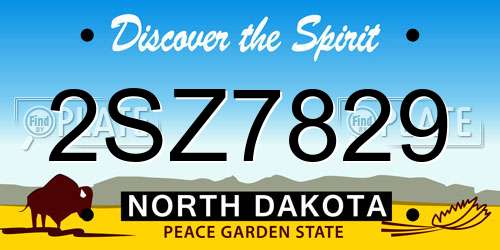 2SZ7829 North Dakota License Plate