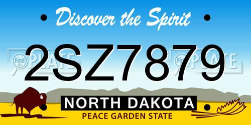 2SZ7879 North Dakota License Plate