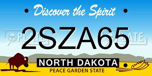 2SZA65 North Dakota License Plate