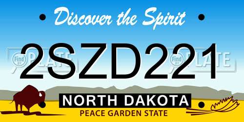 2SZD221 North Dakota License Plate