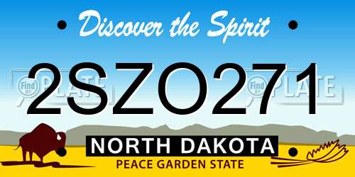2SZO271 North Dakota License Plate
